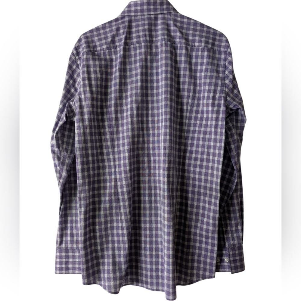 Hugo Boss Purple Plaid Men's Dress Shirt - Picture 3 of 4